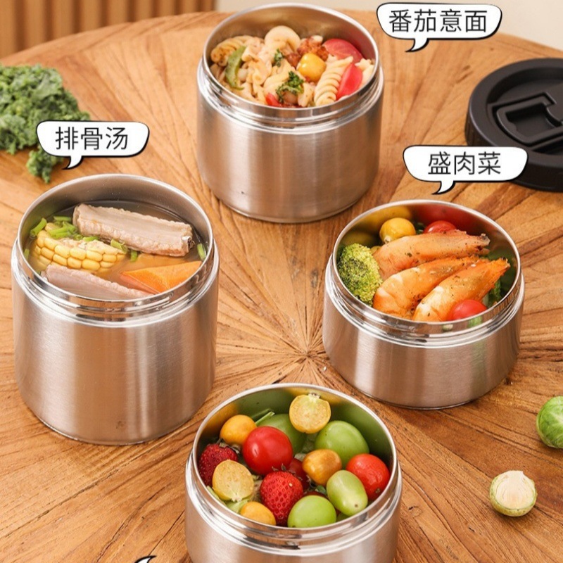 Cross-border customized insulated lunch box set, office worker sealed storage food-grade 316 stainless steel lunch box Application Scenario
