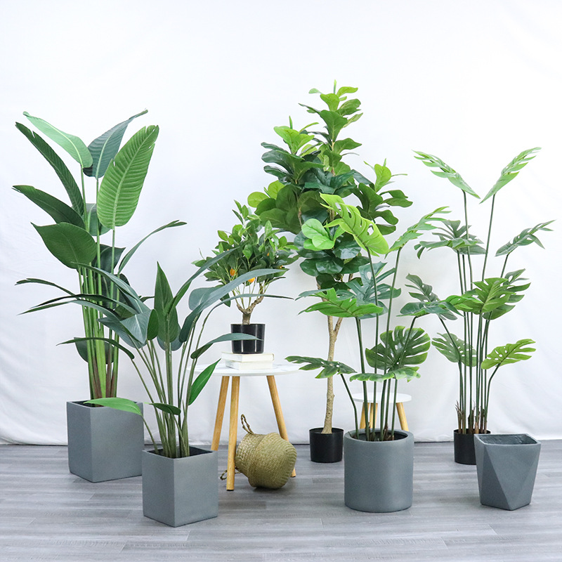 Large Nordic-style artificial plants, living room artificial green plants, artificial trees, traveler's banana potted plants, landscape decoration artificial green plants details Picture