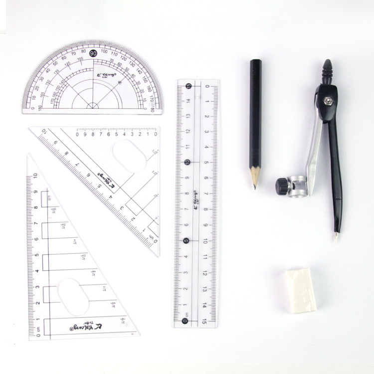 Yalong Cross-border Classical 7-in-1 Student Metal Compass Set, Zinc Alloy material compass Geometric Drawing Tool for use details Picture