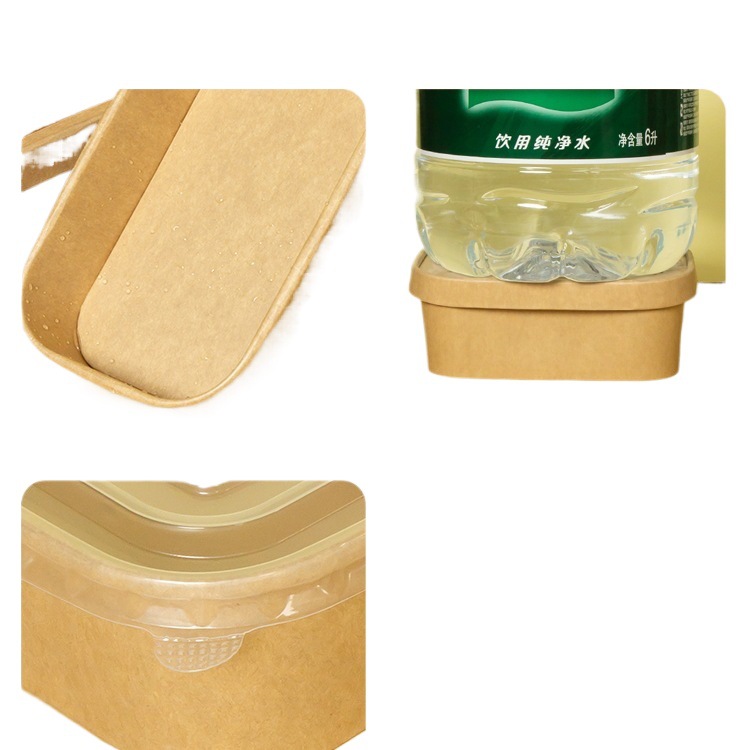 Disposable kraft paper lunch boxes, takeout packaging bento boxes, food-grade light food salad fruit boxes, spring outing wild meal boxes Item Picture