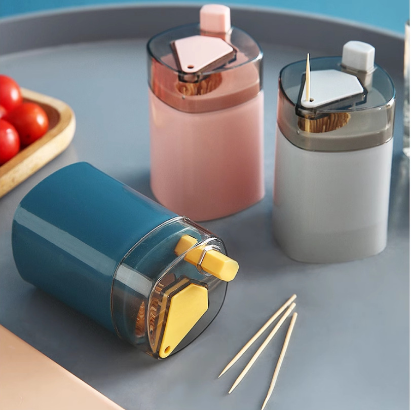 Press-type automatic pop-up toothpick holder, hotel, home, living room, restaurant, toothpick box, toothpick can, portable toothpick bottle