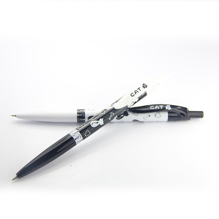 Black and white gel pen Cat Ballpoint Pen 0.5 Cartoon Cat 5737 AliExpress wholesale 60 pieces per box details Picture