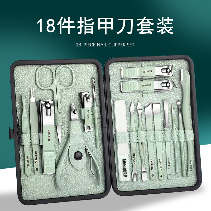 shanilak 工厂批发现货定制指甲刀套装便携指甲剪指甲钳挖耳勺全套定制logo