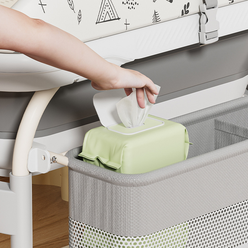 Changing table, baby care table, newborn diaper changing, massage and touch table, bathing and washing integrated with rollers Specification image