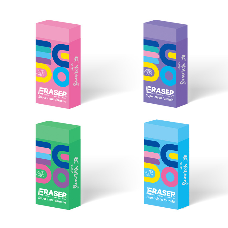 Yalong Cross-border Student Wholesale 4B special erasers, TPR material rubber square erasers, stationery and school supplies details Picture