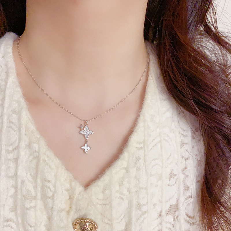 Moda japonesa y coreana luz extravagancia micro circonitas flores planeta elementos cadena temperamento nicho sentido del diseño cadena de clavícula versátil accesorios details Picture