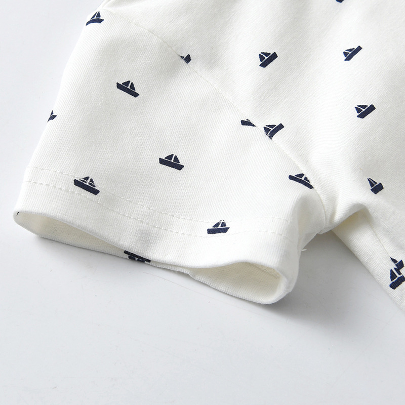 Summer short-sleeved suit for baby boys, infant gentleman's shirt and evening dress, cool and popular summer two-piece set for little boys Specification image