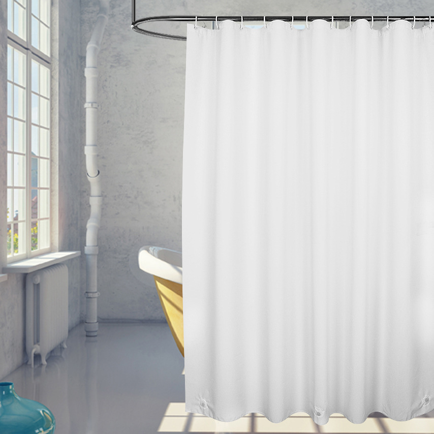 浴帘防水布纯色浴室卫生间保暖帘子加厚窗帘隔断遮光淋浴挂帘