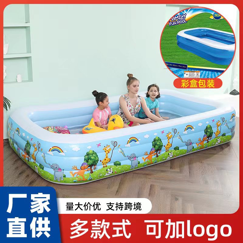 Outdoor family water pool, square thickened ball pool, children's home, baby and infant inflatable swimming pool