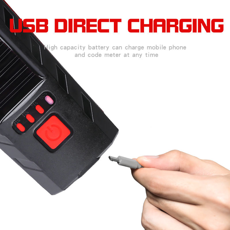 Cross-border solar led bicycle light, charging vehicle headlight, battery level indicator, power bank horn light Application Scenario