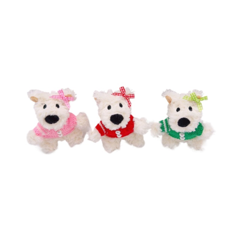 Cute plush dog, West Highland figurine pendant, creative costume doll, keychain, bag, pendant, couple gift Item Picture