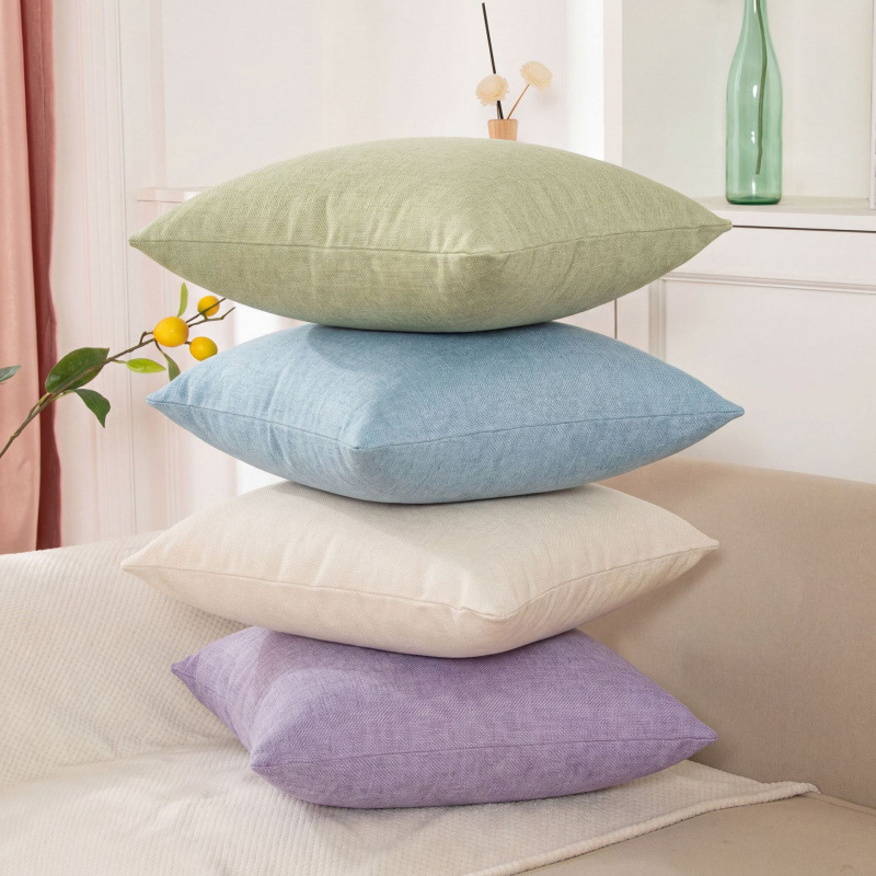 Solid-colored linen sofa cushions with a high-end feel, plain living room pillows, household bedside cushions, and pillowcase manufacturers for wholesale Application Scenario