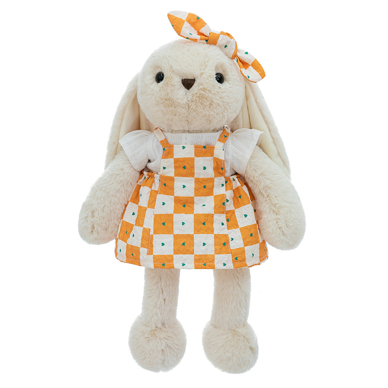 Soft and cute rabbit doll, soothing little rabbit plush toy, sailor suit, farm rabbit figurine, drooping ear rabbit doll gift Item Picture