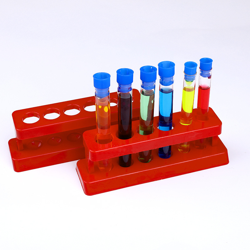 Children's science experiment set accessories Teaching AIDS six-hole plastic test tube rack, specially designed for biochemical experiments in kindergartens