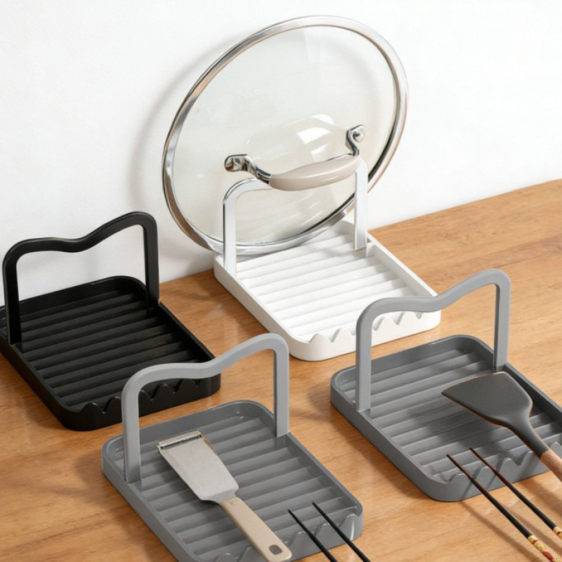 Pot Lid Rack, Countertop, Spatula Storage Rack, Spoon And Spatula Stand, Draining Rack, Kitchen Storage, Kitchenware Draining And Storage Item Picture