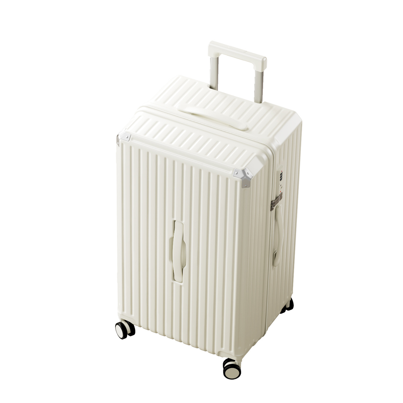 学生超大行李箱大容量新款结实耐用拉杆箱密码箱万向轮白底实物图