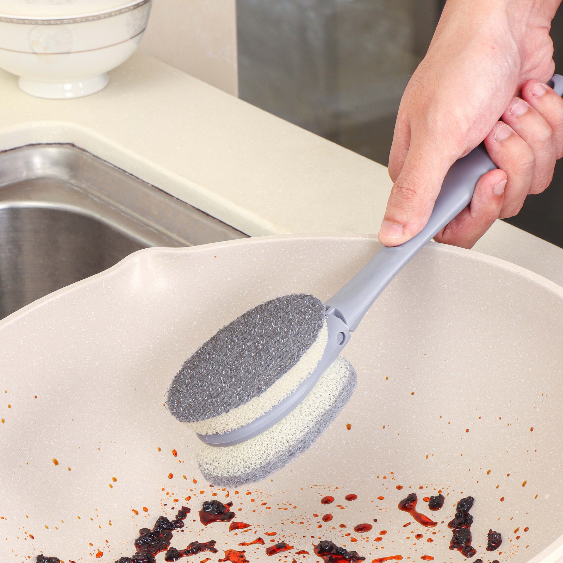 清洁刷、钢丝球实物图