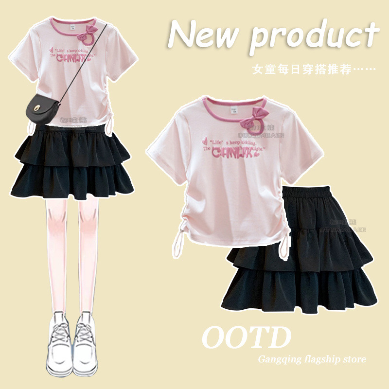 童装女童短袖韩版/短袖/衣服儿童短袖韩版/短袖清仓/短袖儿童细节图