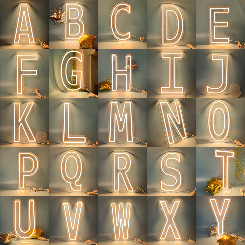Luminous letter lamp A-Y double-sided advertising sign V color-coated luminous fine flashing letter mother bead