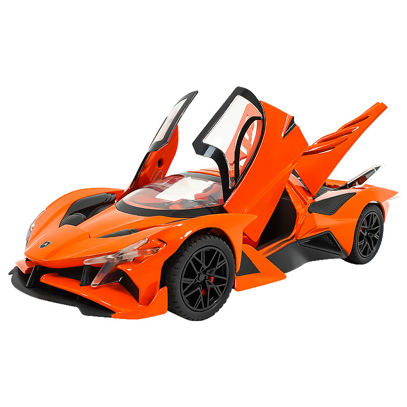 仿真1比24阿波罗EV0合金玩具跑车喷雾版模型摆件男孩玩具批发代发白底实物图