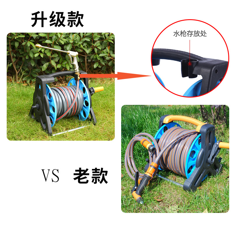 厂家供应高压洗车水枪家用园林浇花神器软卷管水管收纳架水车工具细节图