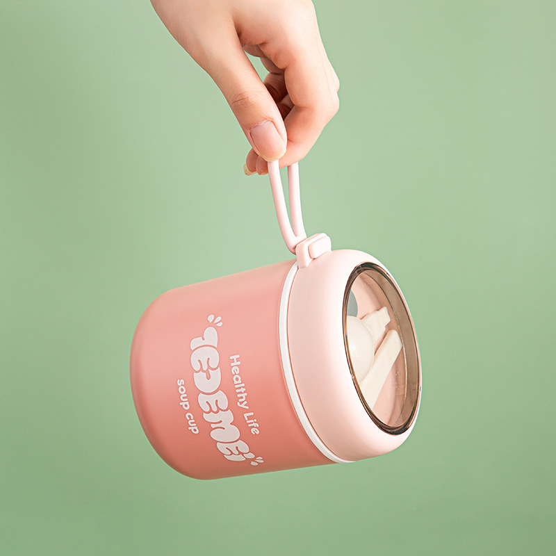 厂家塑料汤杯粥罐上班族迷你便当盒微波炉加热饭盒便携抗菌早餐杯细节图