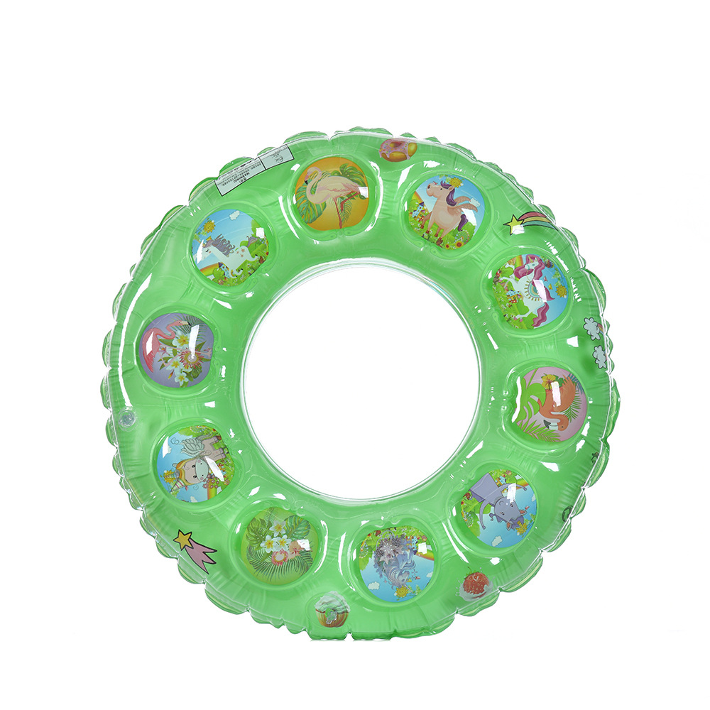 New maca color double-layer crystal swimming ring, children's armpit life buoy, children's inflatable double airbag swimming waist ring Specification image