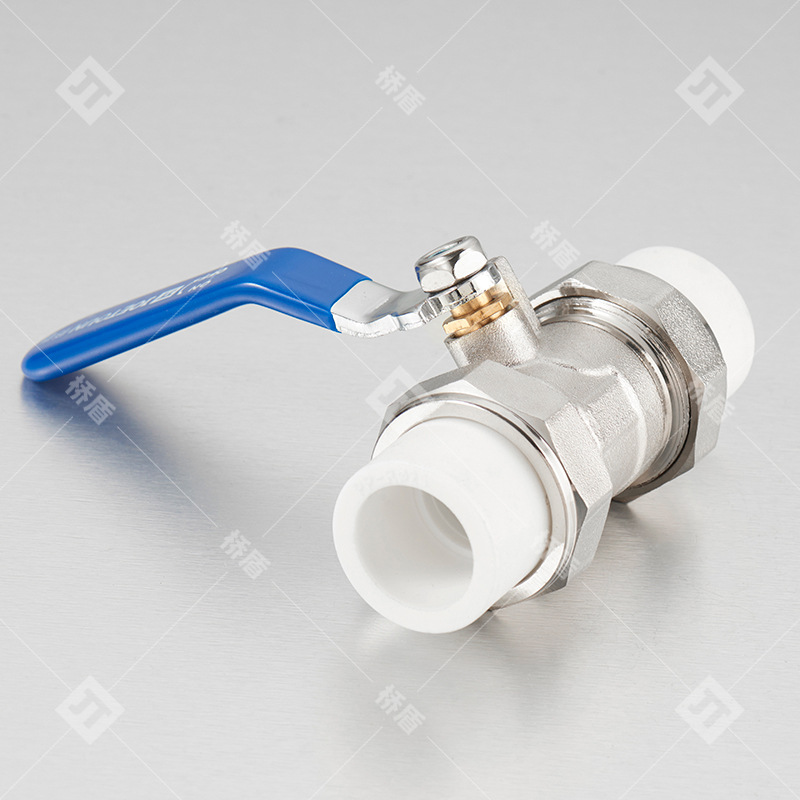 桥盾阀门PPR球阀双头活接热熔PPR球阀玉环阀门大口黄铜球阀批发细节图