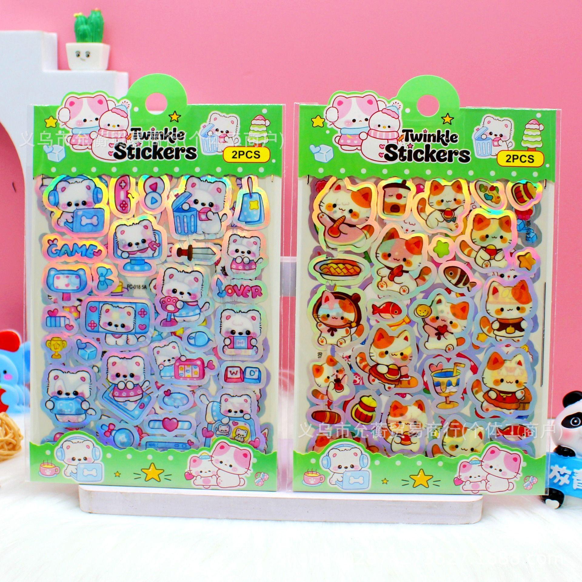 Cross-border English version Creative double-layer cute pattern sticker planner decoration sticker no need for cutting Cross-border foreign trade version Specification image