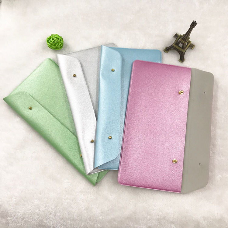 厂家直销批发奶嘴扣长款钱票夹定制pu皮女士钱包夹横款亮皮定做产品图