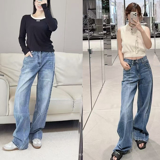 A.w. Blue jeans for women, high-waisted straight-leg loose wide-leg trousers in a European and American style, new autumn/Winter 2025 collection Application Scenario