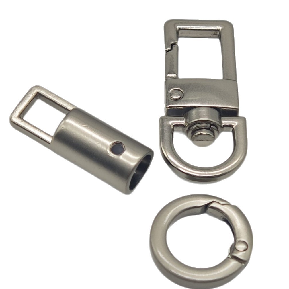 New 8mm mobile phone lanyard, metal alloy pearl color square door latch spring ring, ear bucket five-piece set Item Picture