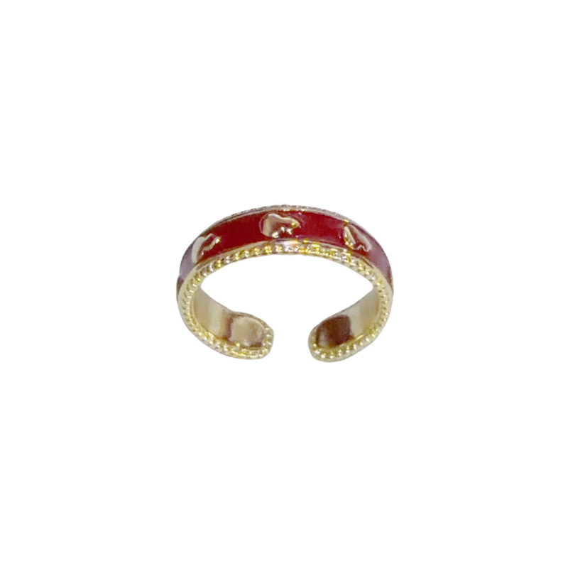 New Chinese-style fashionable retro new Chinese-style red gourd open ring, real gold electroplated adjustable fortune ring wholesale Application Scenario