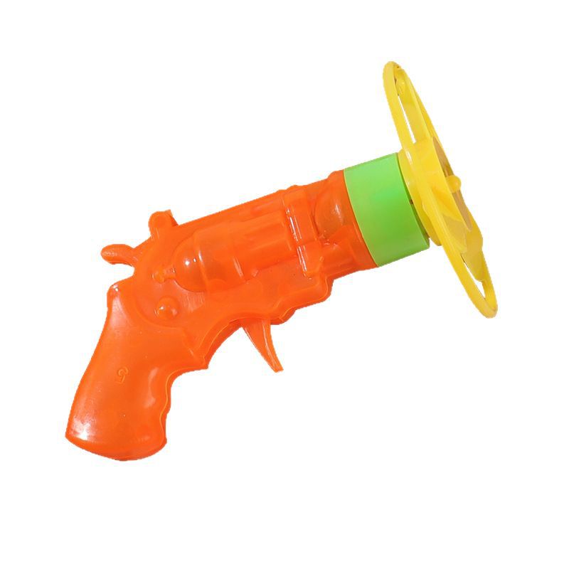 迷你飞盘枪儿童闪光飞行飞盘弹射旋转陀螺户外亲子互动趣味玩具白底实物图