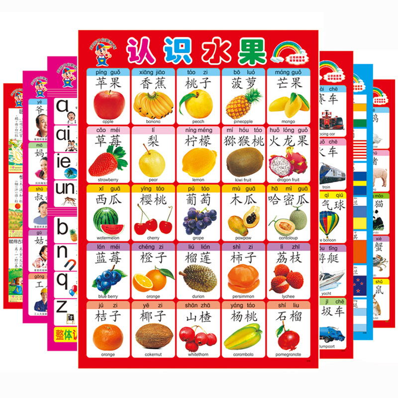 儿童挂卡识字/婴儿有声挂图/儿童立体书/星星头圈圈/我的世界白底实物图