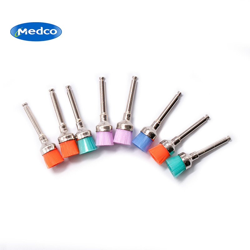 Cross-border exclusive dental disposable consumables, dental materials, color polishing brushes, nylon color polishing flat head brushes