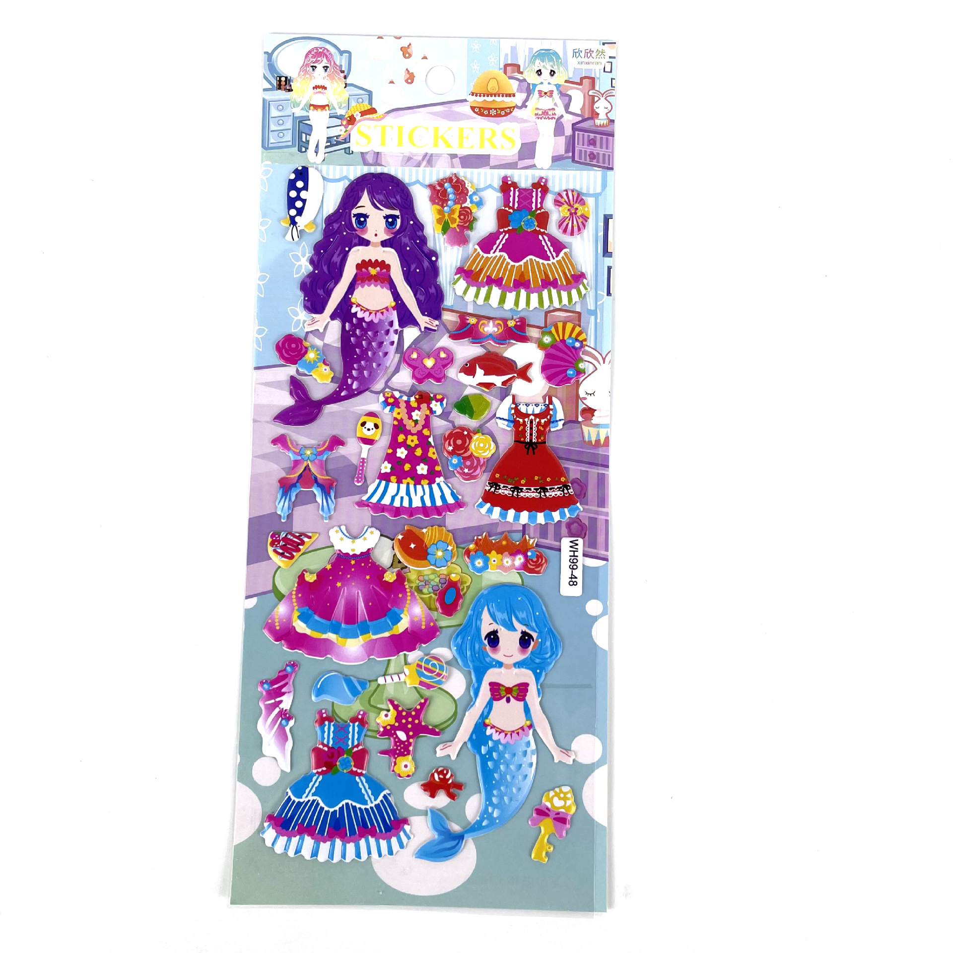 We offer a wide range of children's cartoon stickers, princess girl bubble stickers, dress-up little girl reward stickers in stock Item Picture