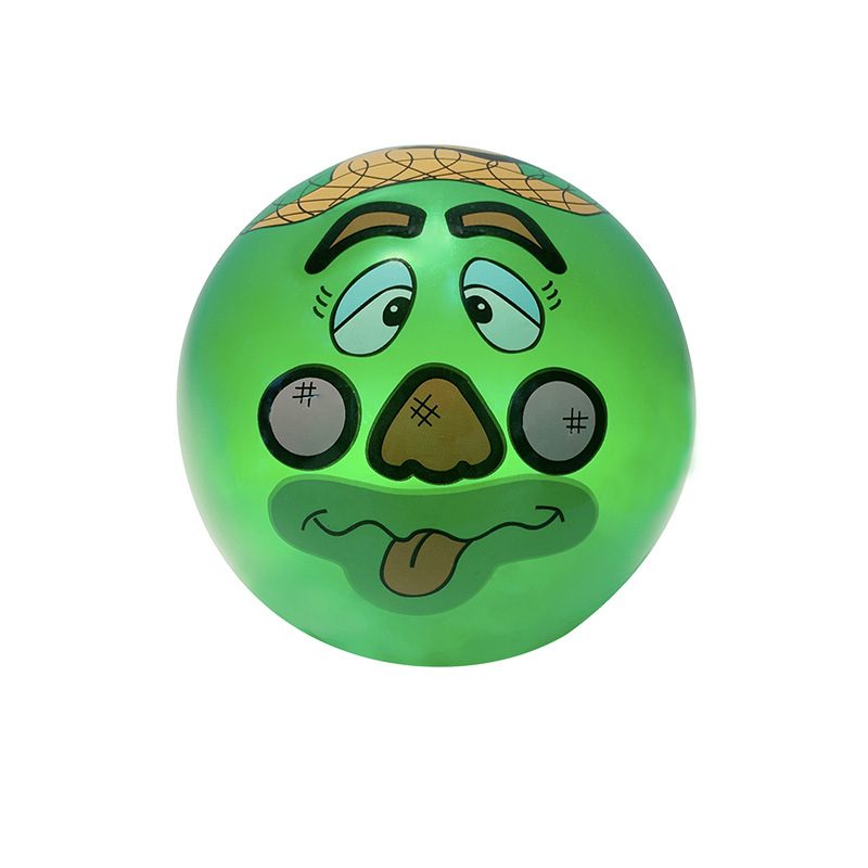 Outdoor sports cartoon labeled balls, children's inflatable toy balls, 9-inch PVC rubber balls, street stall supply Specification image
