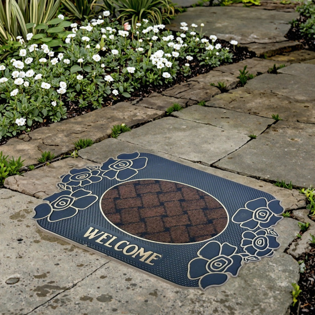 High-end rubber floor MATS for villa entrances, classic European-style entrance door foot MATS, natural rubber, anti-slip, wear-resistant and dirt-resistant Application Scenario