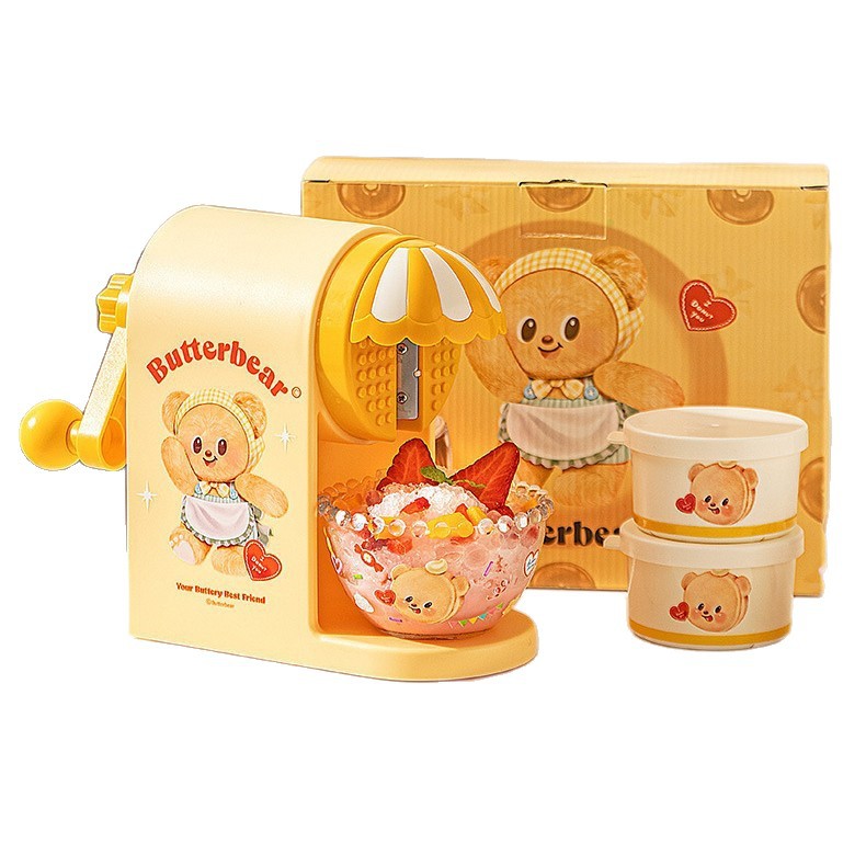 Modern Housewife Butter Bear Shaved Ice Machine, Home Small hand-cranked Soft Smoothie machine, ice crusher, sub-mold set Item Picture