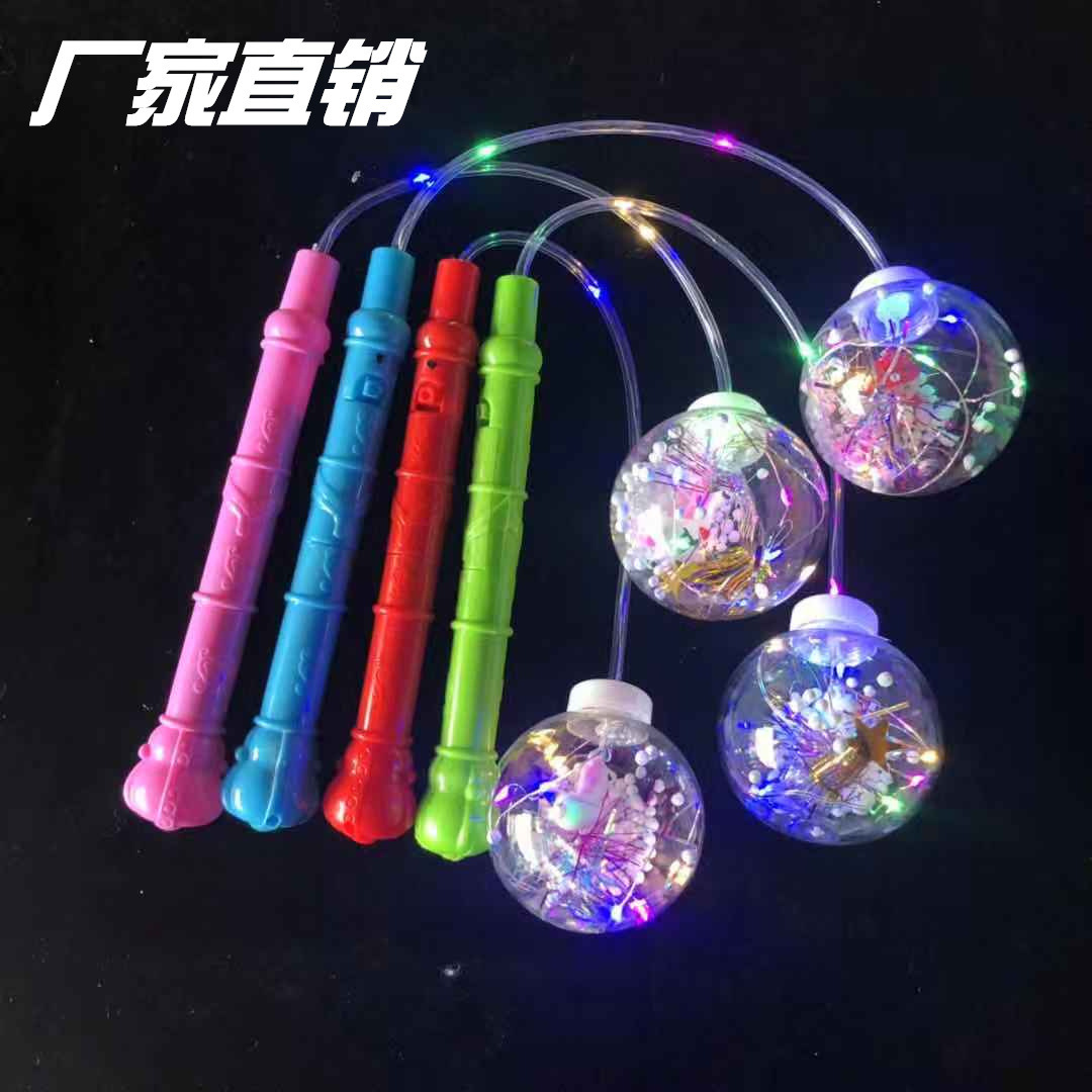 Internet-famous luminous hand-held bouncy ball lanterns, transparent flashing cartoon balls, night market square street stalls, Douyin cool toys Specification image