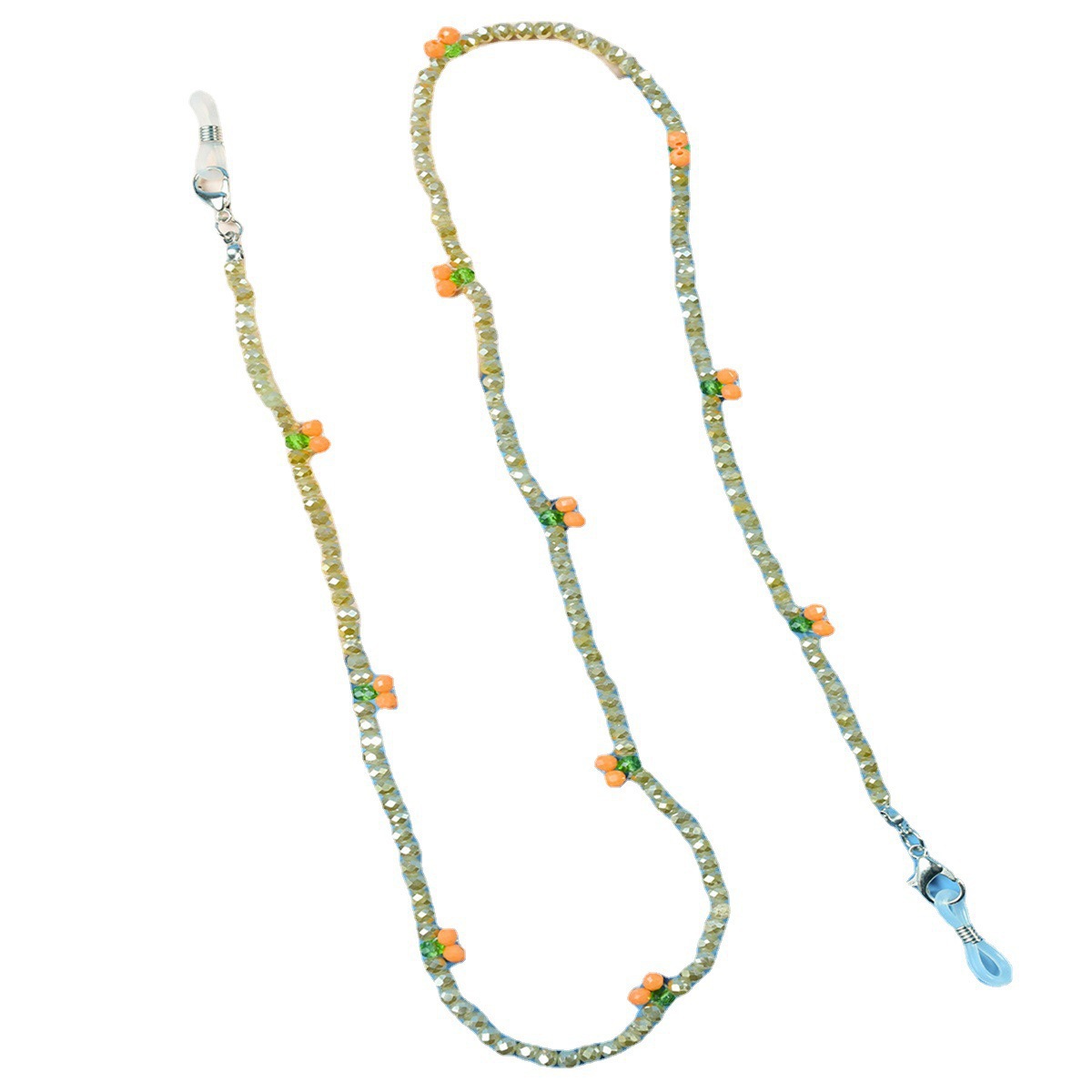 Wholesale of 2022 new style simple and fashionable eyeglass chain accessories, crystal rice bead necklaces Item Picture