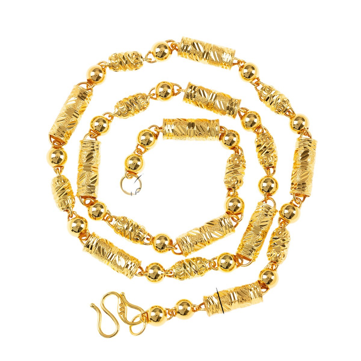 项链/珍珠/天然石项链/珍珠链条女款拼接气质/珍珠项链白底实物图