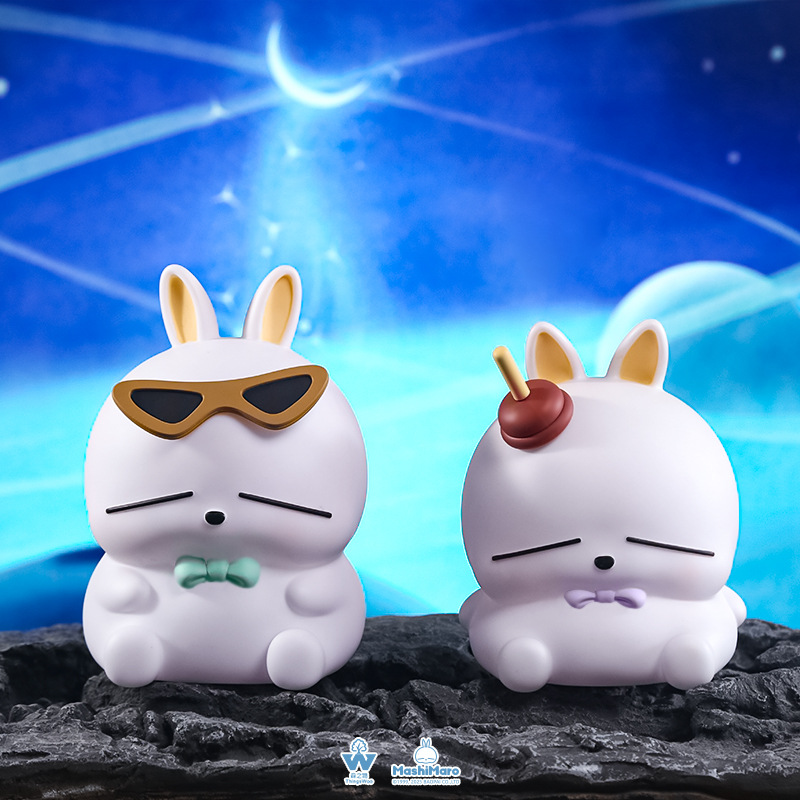 卡通流氓兔摆件小可爱流氓免拍拍灯存钱罐趣味创意搪胶存钱罐摆件