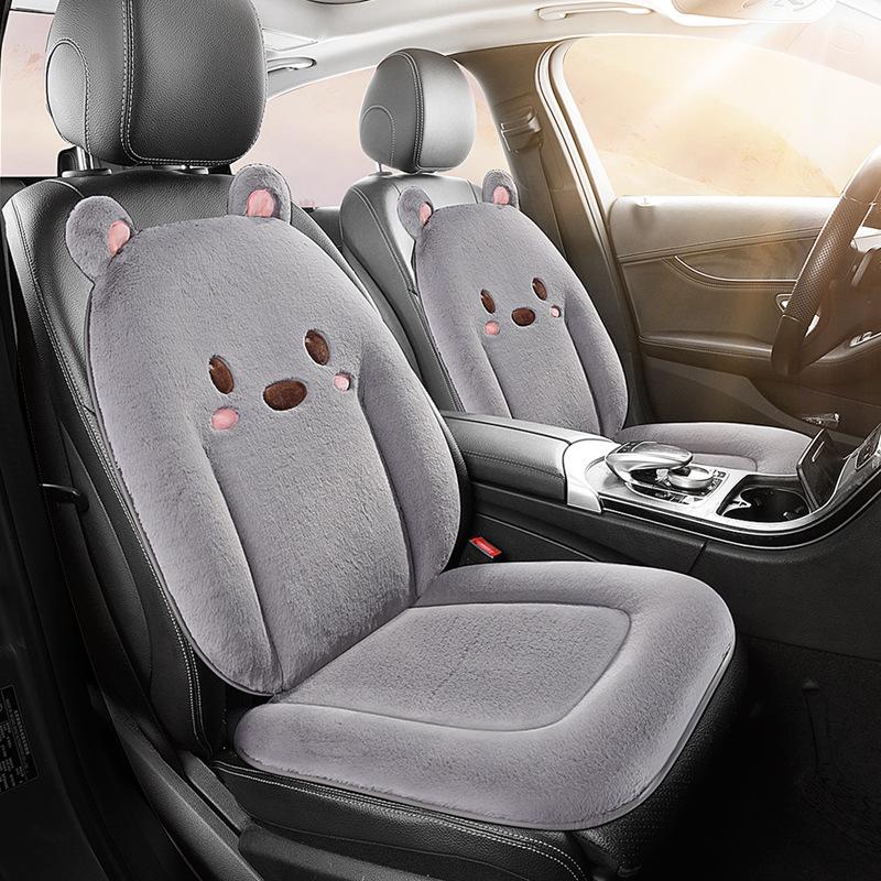 汽车坐垫冬季短毛绒卡通网红车载垫秋冬坐垫工厂直销抖音天猫代发                              产品图