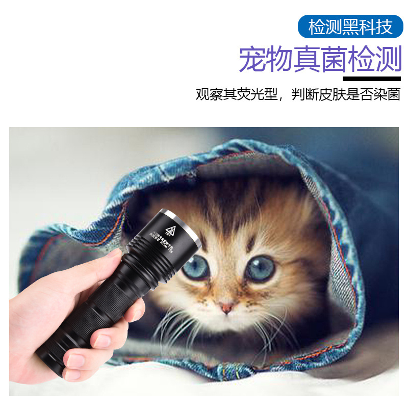 15W black mirror uv ultraviolet flashlight, ultraviolet lamp, 365nm flashlight, jade, amber, fluorescent agent, super bright details Picture