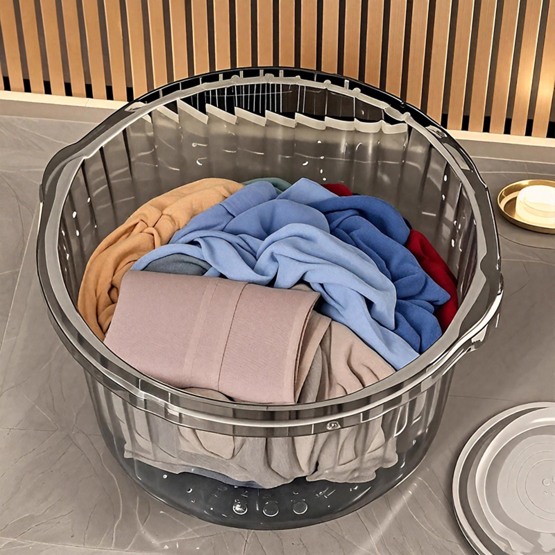 Integrated household large-sized plastic laundry basin with foot wash bucket, baby student dormitory washbasin, deepened Specification image