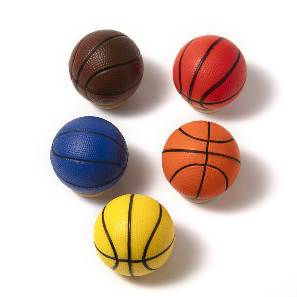 Our factory sells 63mm MPU foam toys of various types, including footballs, nets, bats, golf balls, smiling faces, olives and volleyballs, which can be used as logos