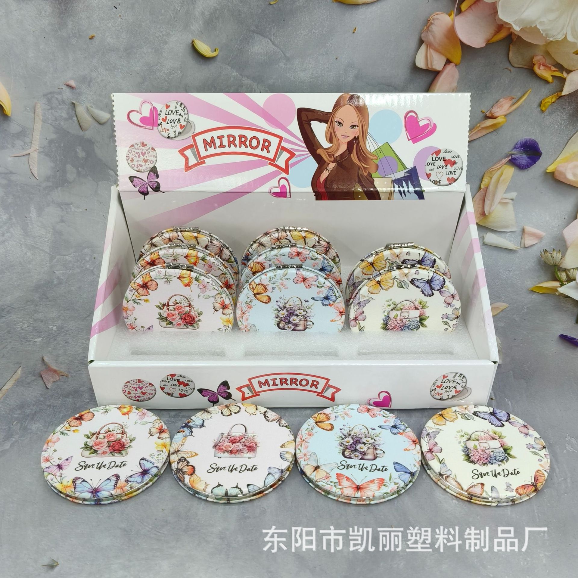 折叠化妆镜/化妆镜跨境/化妆镜/面包镜/镜子产品图