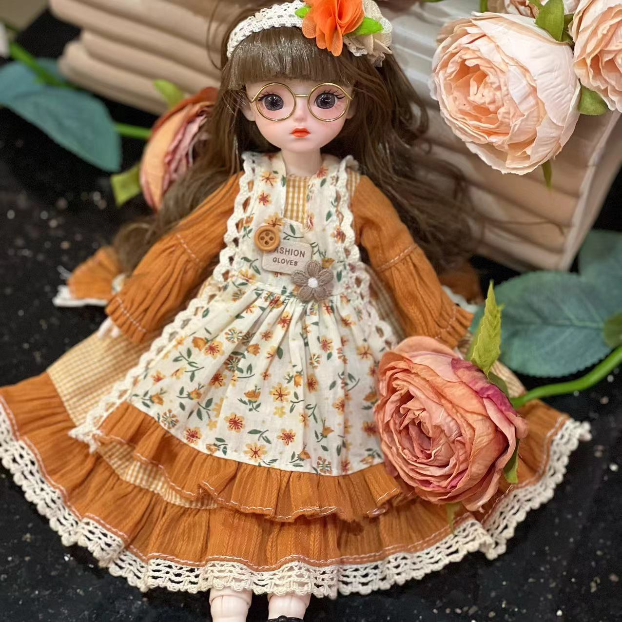 Forest-style high appearance level 30 cm doll, 6 points BJD doll dress set, girl single doll, princess doll toy details Picture